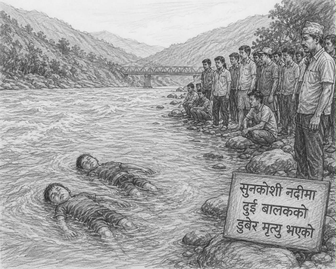 सुनकोशी नदिमा दुई वालकको डुवेर मृत्यु